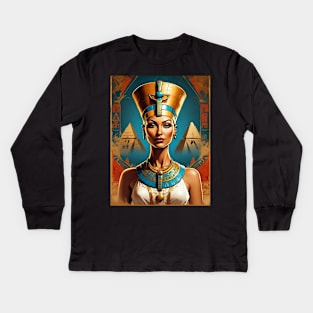 Queen Nefertiti Kids Long Sleeve T-Shirt